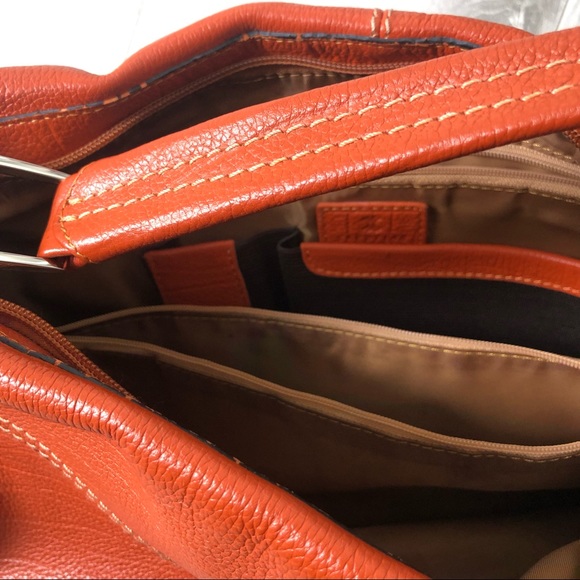 Vintage CARDYLAN Italian Leather Orange Handbag - Picture 7 of 7